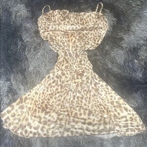 Leopard Print Spaghetti Strap Dress